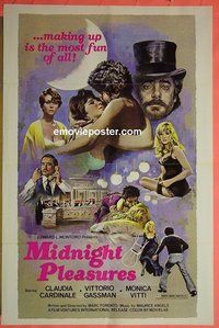 A797 MIDNIGHT PLEASURES one-sheet movie poster '75 Claudia Cardinale