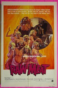 A956 RAW MEAT one-sheet movie poster '73 classic AIP horror!