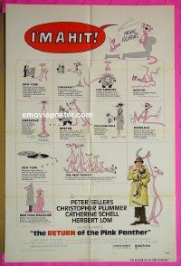 A963 RETURN OF THE PINK PANTHER style C one-sheet movie poster '75 Sellers