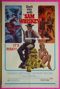 A983 SAM WHISKEY one-sheet movie poster '69 Burt Reynolds, Walker