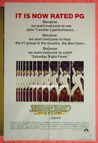 A987 SATURDAY NIGHT FEVER PG version one-sheet movie poster R1979 John Travolta