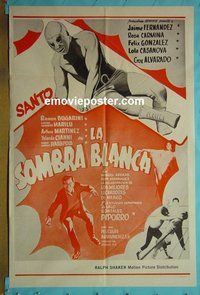 B017 SOMBRA BLANCA Spanish one-sheet movie poster '63 wrestling!