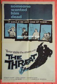 B070 THREAT one-sheet movie poster '60 Robert Knapp, Lawson