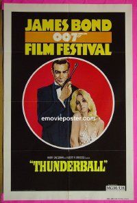B077 JAMES BOND 007 FILM FESTIVAL style B 1sh '75 Sean Connery w/sexy girl, Thunderball!