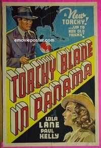B086 TORCHY BLANE IN PANAMA 'other company' one-sheet movie poster '38 Lane