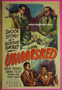 B106 UNMASKED one-sheet movie poster '50 Raymond Burr, Barbra Fuller