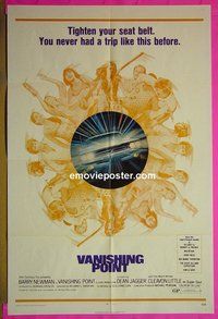 B111 VANISHING POINT one-sheet movie poster '71 car chase classic!