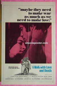B119 WALK WITH LOVE & DEATH one-sheet movie poster '69 John Huston