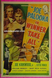 A657 JOE PALOOKA IN WINNER TAKE ALL one-sheet movie poster '48 Kirkwood