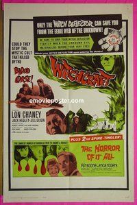 B139 WITCHCRAFT/HORROR OF IT ALL one-sheet movie poster '64 scary!