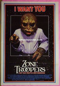 B158 ZONE TROOPERS one-sheet movie poster '85 wild sci-fi image!