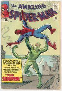 E010 AMAZING SPIDER-MAN comic book #20 1st Scorpion, Steve Ditko