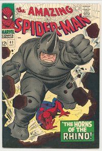 E031 AMAZING SPIDER-MAN comic book #41 1st Rhino, John Romita