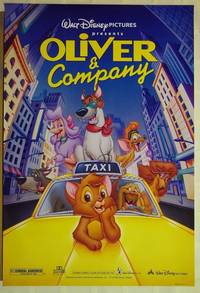 F089 OLIVER & COMPANY DS 5 one-sheet movie posters R96 Walt Disney