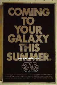 F013 STAR WARS foil teaser 1sh movie poster '77 George Lucas, Ford