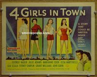 K005 4 GIRLS IN TOWN title lobby card '56 Julie Adams