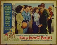 K592 BEACH BLANKET BINGO lobby card #8 '65 Frankie Avalon