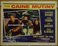 K668 CAINE MUTINY lobby card '54 Humphrey Bogart cracking up!