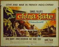 K086 CHINA GATE title lobby card '57 Sam Fuller, Barry, Dickinson