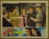 K848 FALCON IN DANGER #2 lobby card '43 Tom Conway w/4 people!