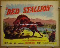 K330 RED STALLION title lobby card '47 horse vs grizzly bear!