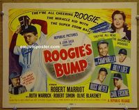 K340 ROOGIE'S BUMP title lobby card '54 Brooklyn Dodgers, baseball!