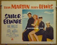 L487 SAILOR BEWARE lobby card #4 '52 Martin & Lewis!