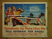 K362 SOMEBODY UP THERE LIKES ME title lobby card '56 Paul Newman