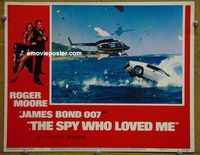 L607 SPY WHO LOVED ME lobby card #7 '77 car & helicopter!