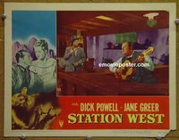 L620 STATION WEST lobby card #3 '48 rare Burl Ives scene!