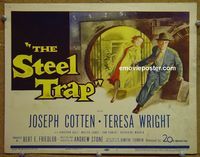 K372 STEEL TRAP title lobby card '52 Joseph Cotton, Teresa Wright