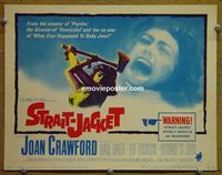 K374 STRAIT-JACKET title lobby card '64 crazy Joan Crawford!