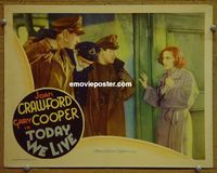 L721 TODAY WE LIVE lobby card '33 Joan Crawford, Gary Cooper