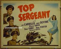 K411 TOP SERGEANT title lobby card '42 Leo Carrillo, Andy Devine