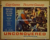 L750 UNCONQUERED lobby card #5 R55 Gary Cooper, Goddard