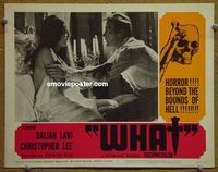 L804 WHAT lobby card #8 '63 Christopher Lee, Mario Bava