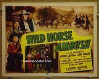 K443 WILD HORSE AMBUSH title lobby card '52 The Rough Ridin' Kids!
