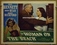 L830 WOMAN ON THE BEACH lobby card #5 '46 Joan Bennett, Bickford