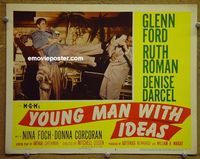 L852 YOUNG MAN WITH IDEAS lobby card #3 '52 Glenn Ford kicking!