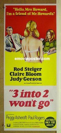 p005 3 INTO 2 WON'T GO Australian daybill movie poster '69 Steiger, Bloom