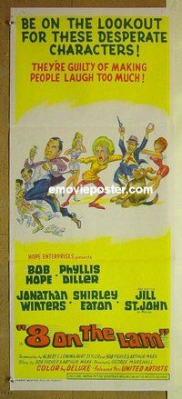 p012 8 ON THE LAM Australian daybill movie poster '67 Bob Hope, Diller