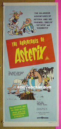 p019 ADVENTURES OF ASTERIX Australian daybill movie poster '76 cartoon!