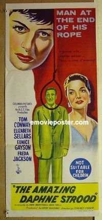 p035 AMAZING DAPHNE STROOD Australian daybill movie poster '50s Tom Conway