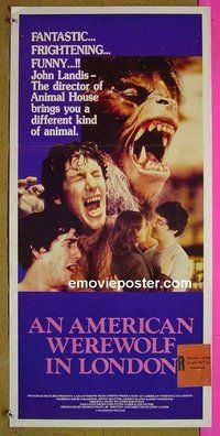 p041 AMERICAN WEREWOLF IN LONDON Australian daybill movie poster '81 Landis