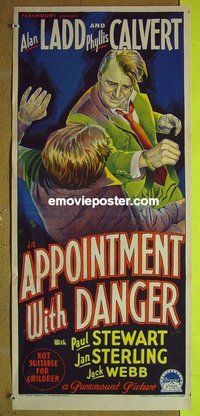 p056 APPOINTMENT WITH DANGER Australian daybill movie poster '51 Alan Ladd