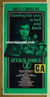 p069 ATTACK FORCE Z Australian daybill movie poster '82 Mel Gibson