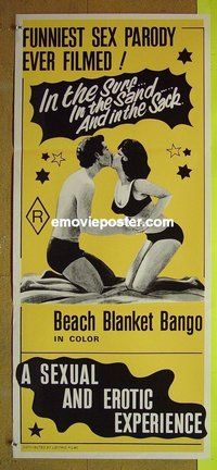 p079 BEACH BLANKET BANGO Australian daybill movie poster '75 sexploitation!
