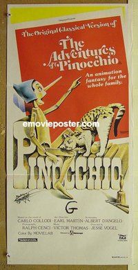 p022 ADVENTURES OF PINOCCHIO Australian daybill movie poster '78 live action