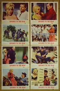 m059 ADVANCE TO THE REAR complete set of 8 lobby cards '64 Glenn Ford, Stevens