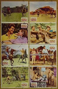 m061 AFRICA - TEXAS STYLE complete set of 8 lobby cards '67 Hugh O'Brian